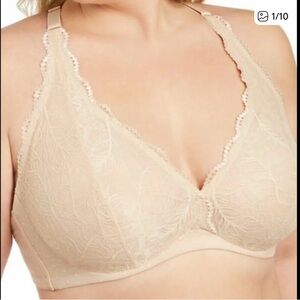 INC International Concepts Lace Wireless Bra - Beige